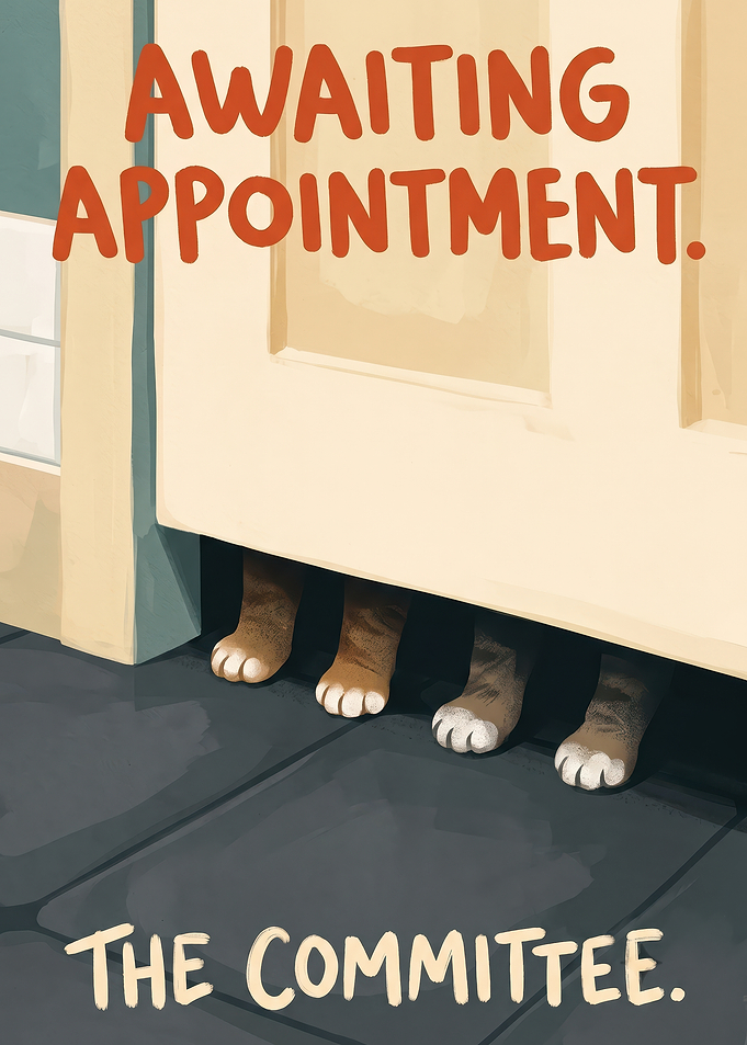 Awaiting Appointment The Committee Cat Art