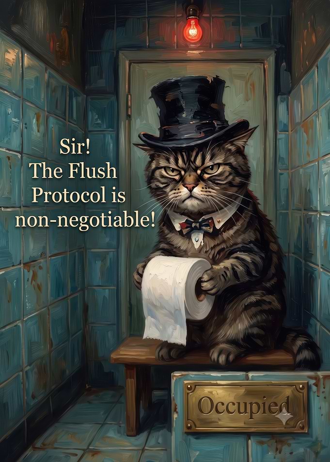 Dapper Cat Enforcing Flush Protocol