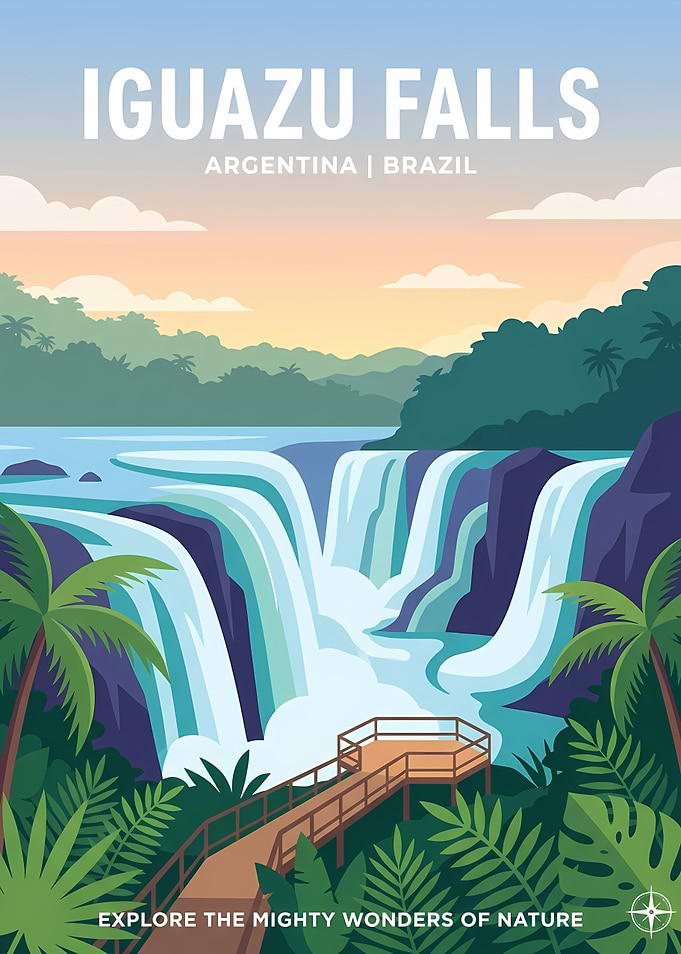 Iguazu Falls Travel Poster