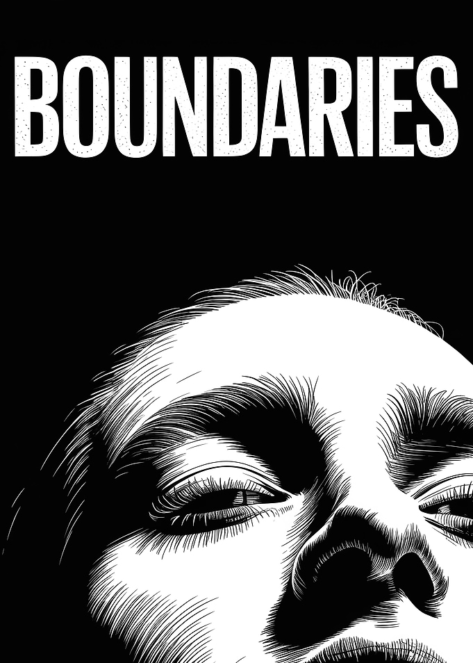 Boundaries Minimalist Black and White Poster