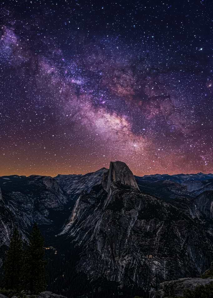 Half Dome Under Milky Way