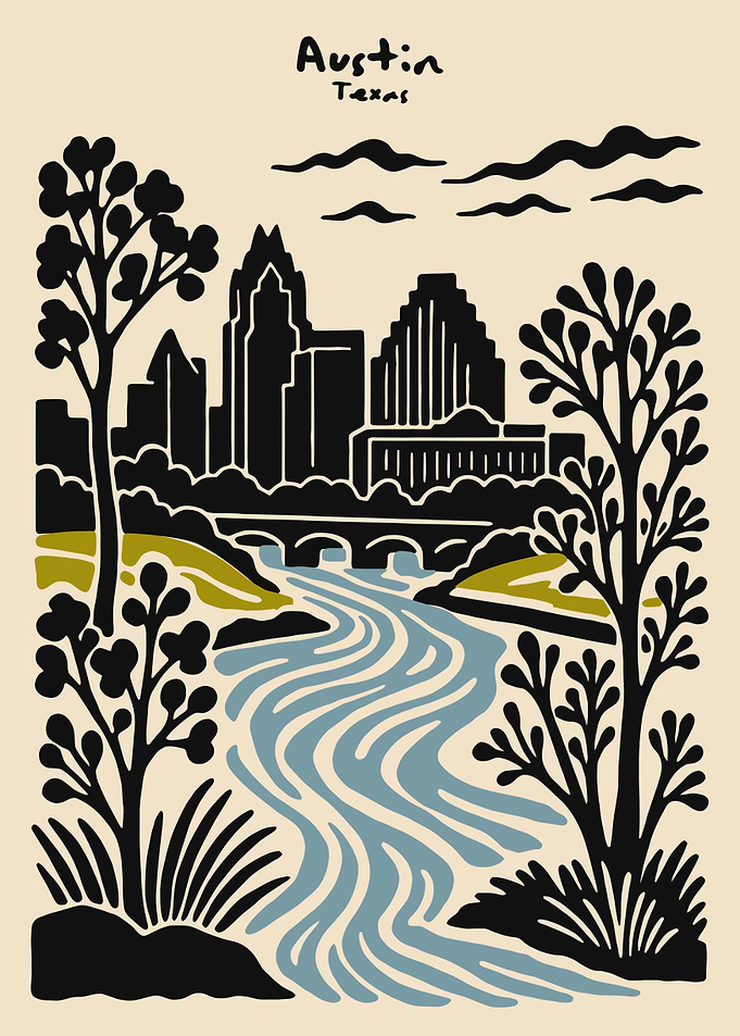 Austin Texas Skyline Art Print