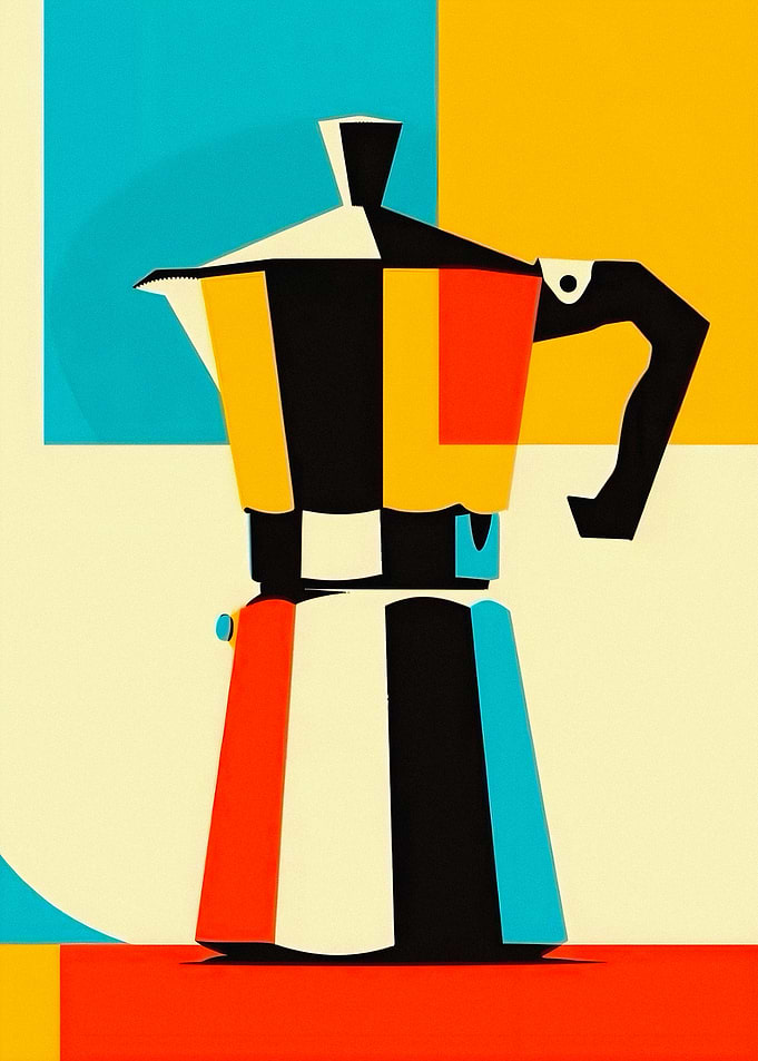 Pop Art Moka Pot Illustration