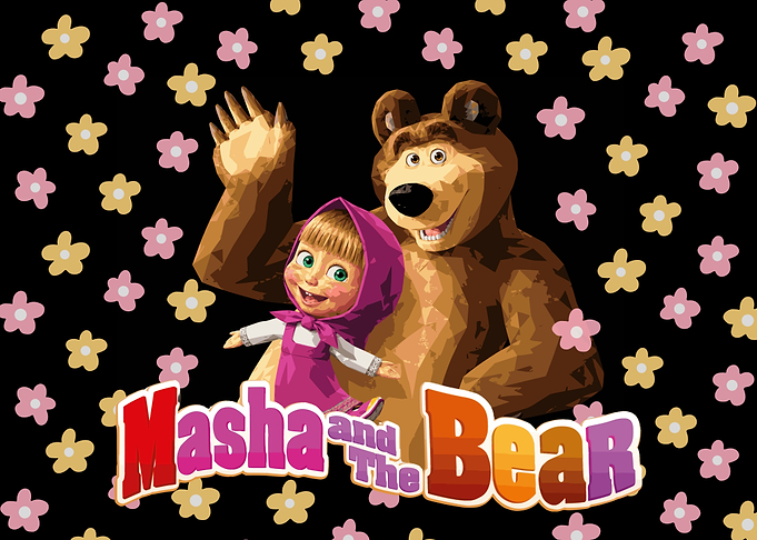 Masha and the Bear Floral Graphic