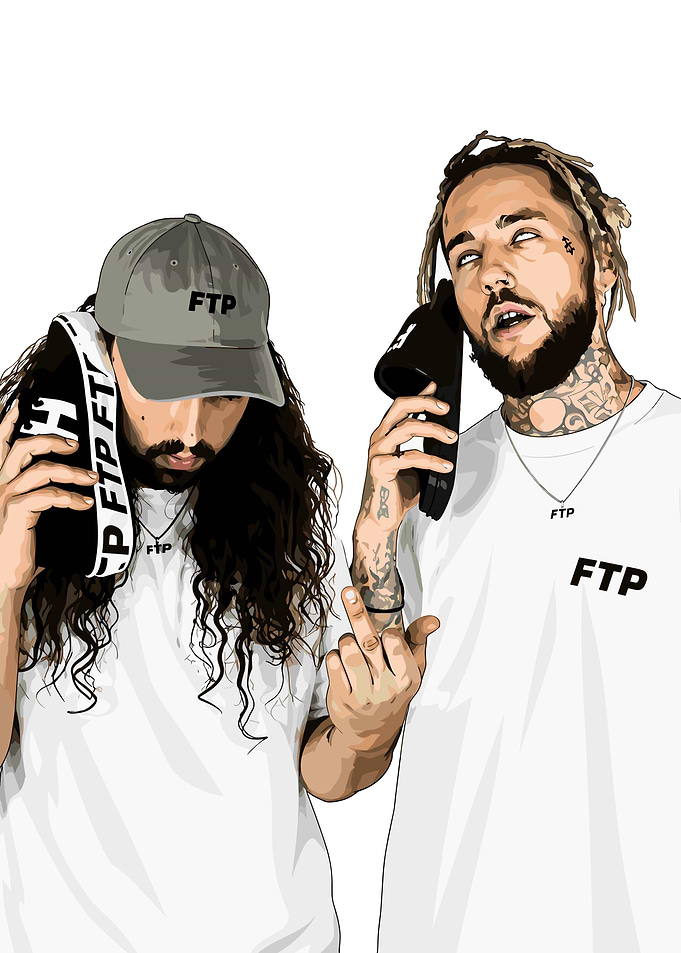 Suicideboys Illustration with FTP Branding
