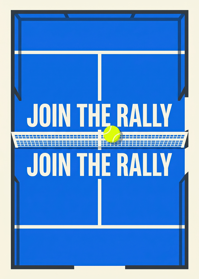Join The Rally Padel Court Poster
