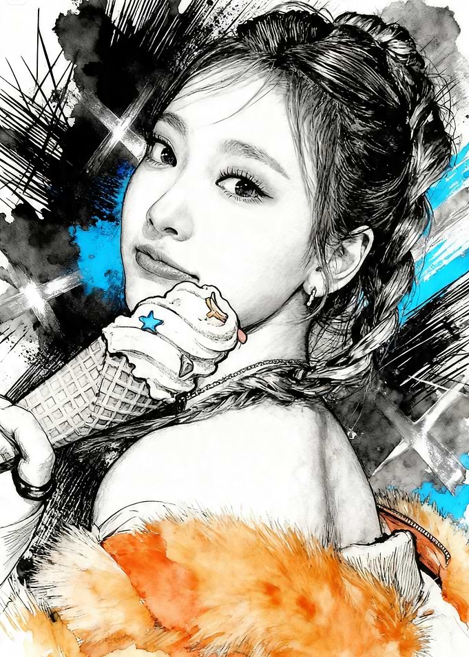 Stylized Portrait of Ningning AESPA