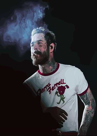 Post Malone Smoking Portrait Illustration