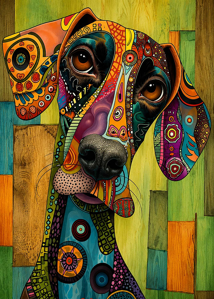 Abstract Colorful Dog Portrait
