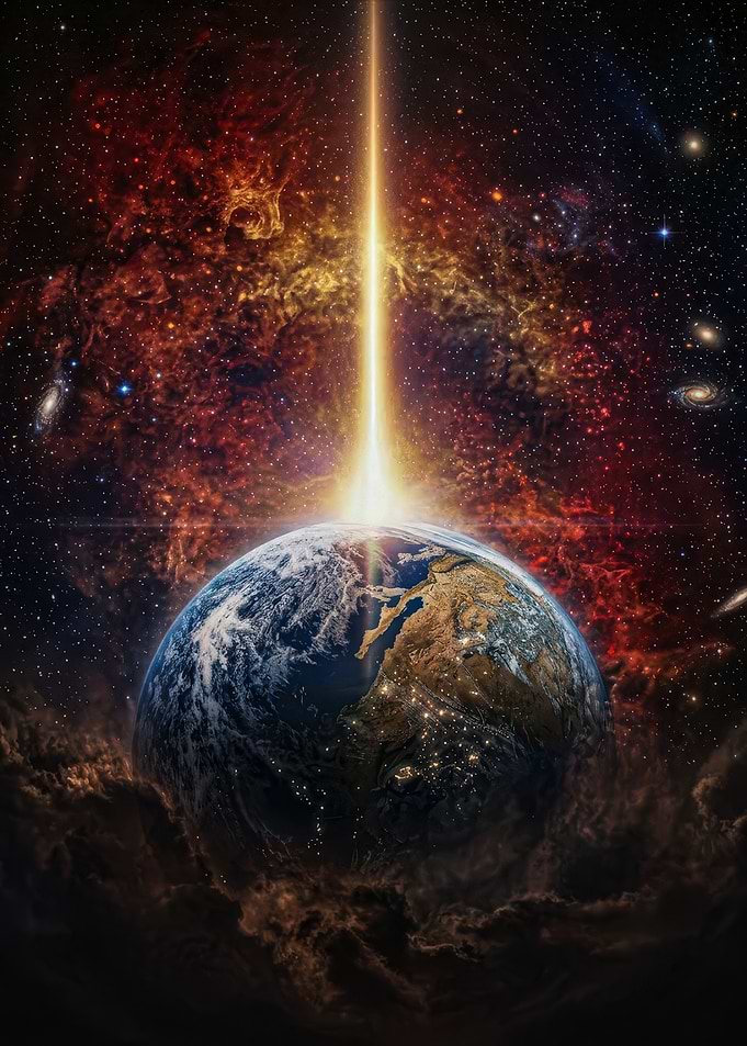 Earth Beneath a Cosmic Beam