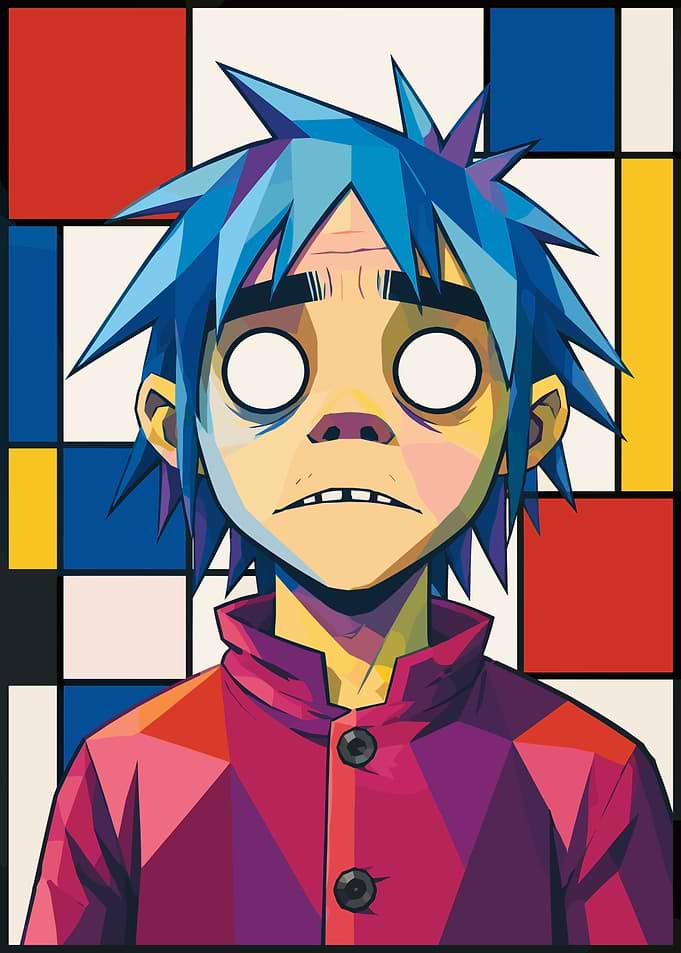 2D from Gorillaz Pop Art Portrait