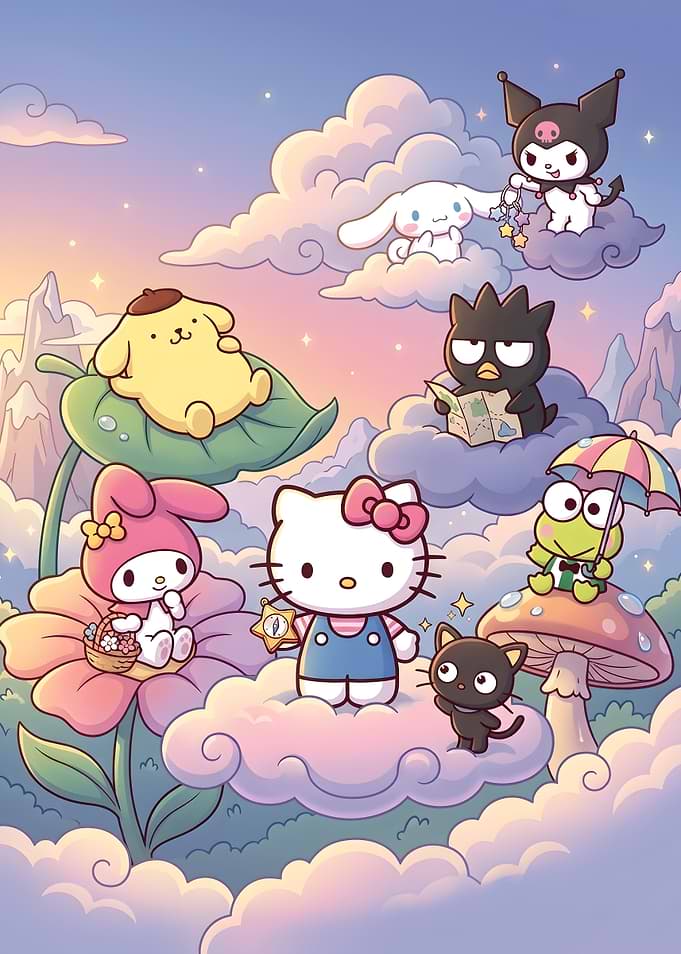 Sanrio Friends Cloud Adventure Illustration
