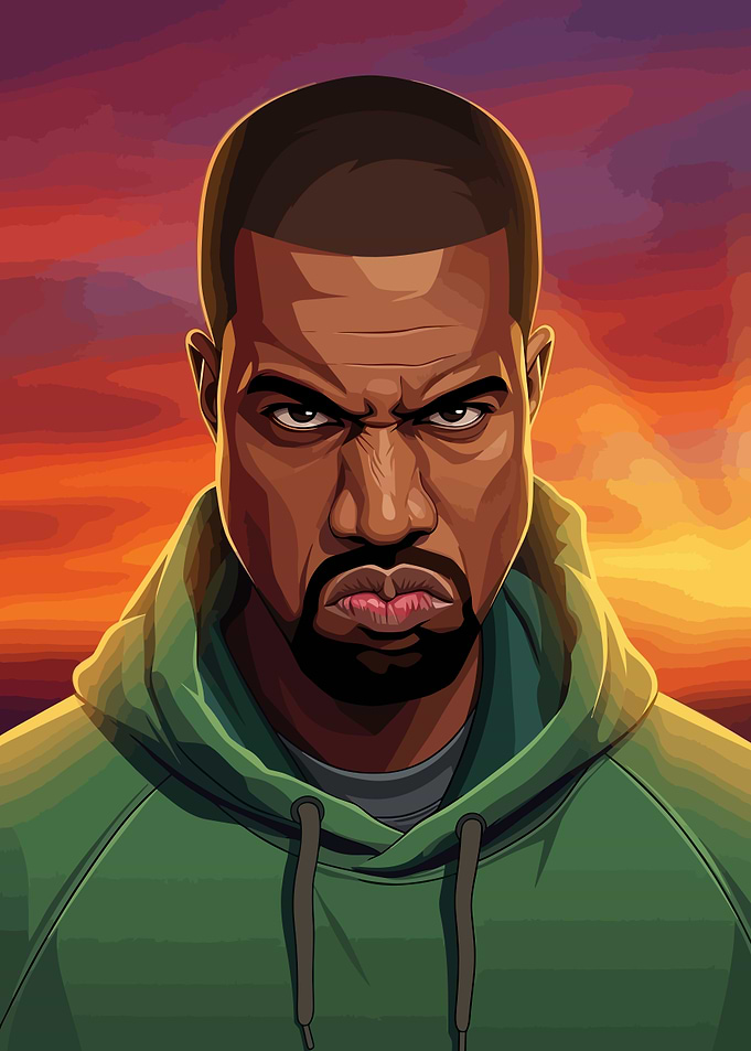 Kanye West GTA Style Portrait
