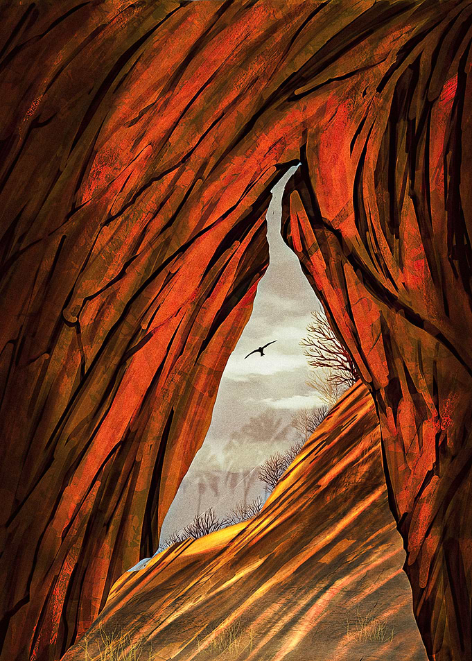 Abstract Canyon Archway Landscape