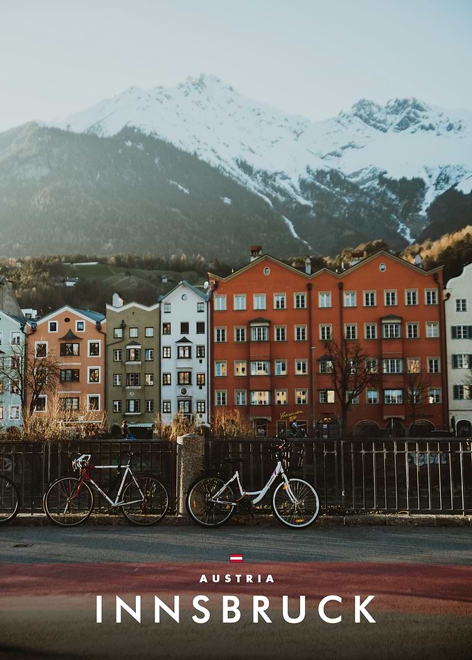 Innsbruck Austria Cityscape with Bicycles