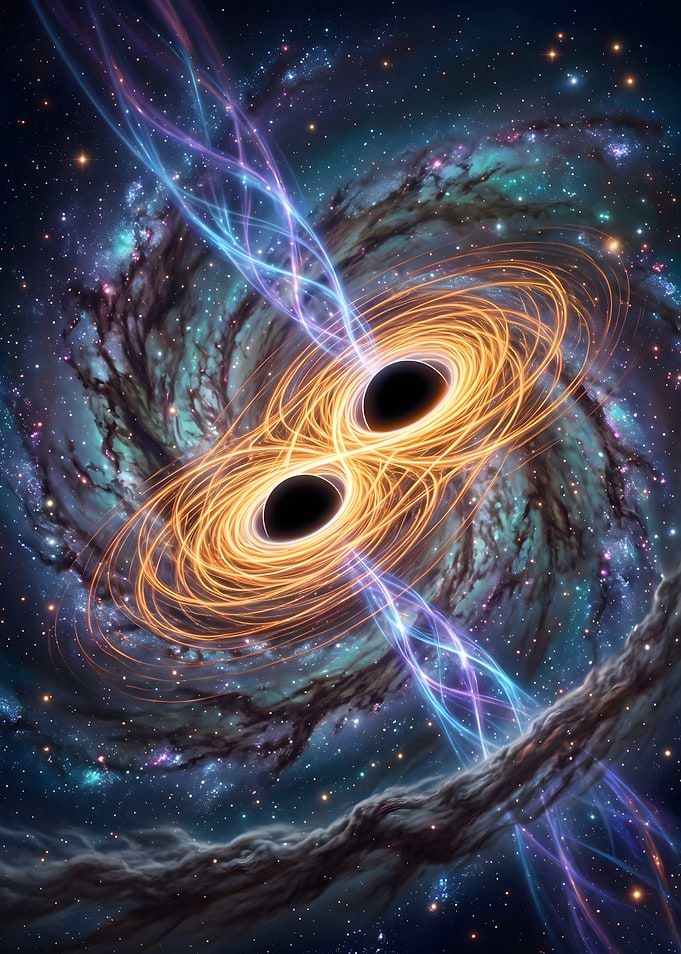 Binary Black Hole System in Space