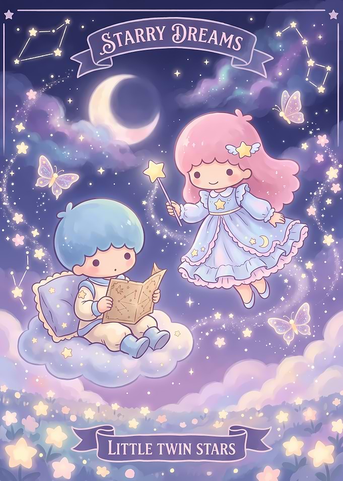 Little Twin Stars Starry Dreams Illustration