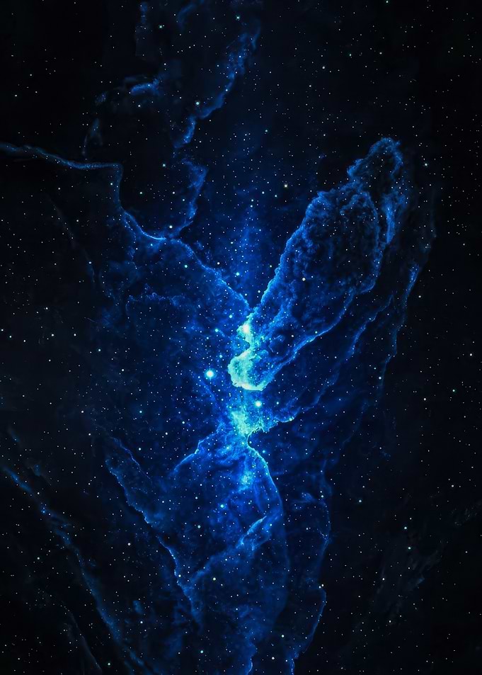 Deep Blue Cosmic Nebula