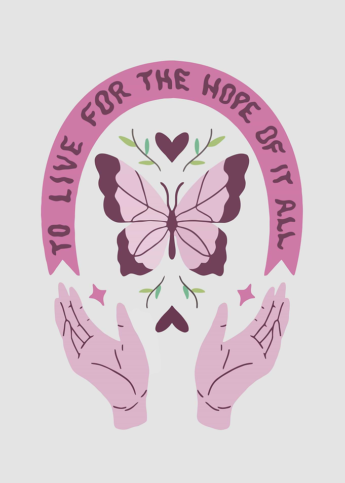 Inspirational Butterfly Hands Illustration