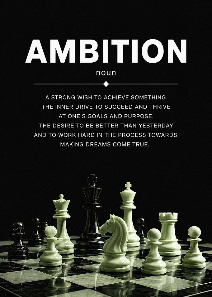 Ambition Definition Chess Poster