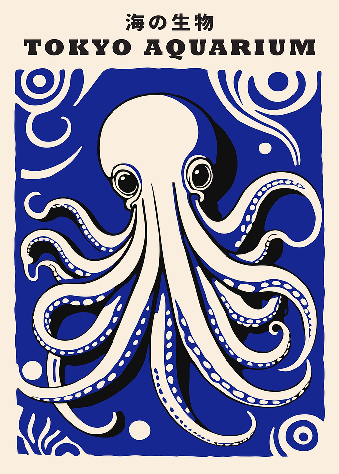 Tokyo Aquarium Octopus Poster