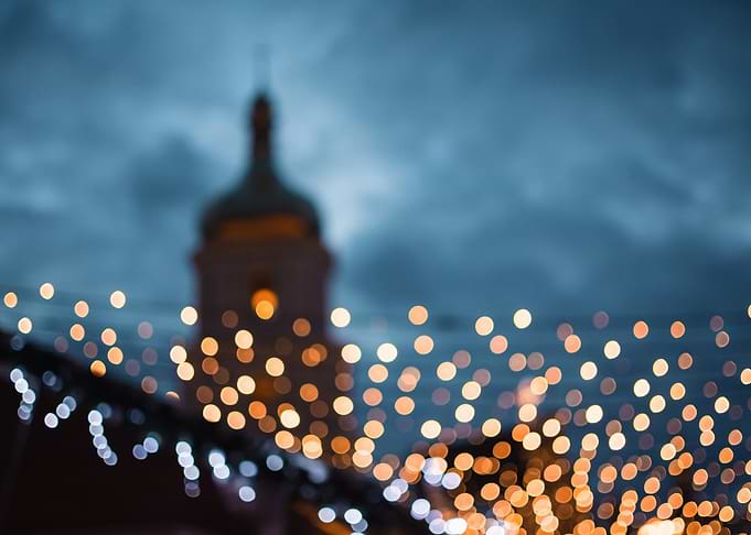 City Lights and Bell tower of St Sophia Cathedral (kyiv)