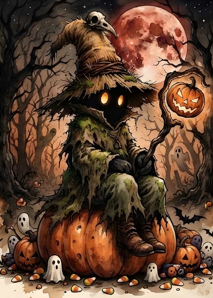 Vivi Ornitier Halloween Pumpkin Scene