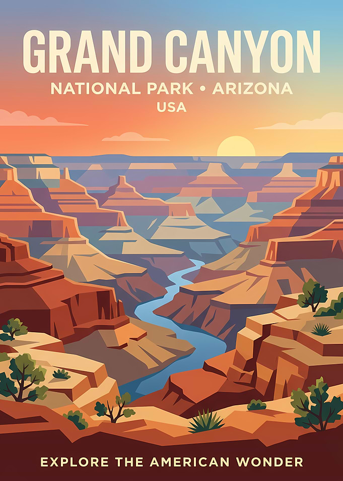 Grand Canyon National Park Travel Poster
