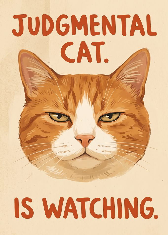 Judgmental Cat Is Watching Poster
