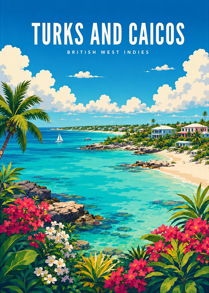 Turks and Caicos Travel Poster