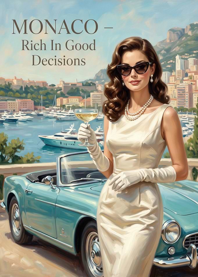 Monaco Luxury Lifestyle Travel Poster
