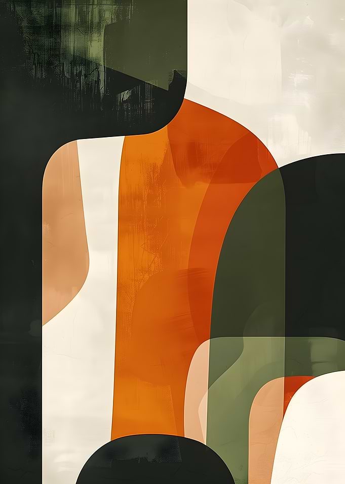 Abstract Geometric Shapes in Earth Tones