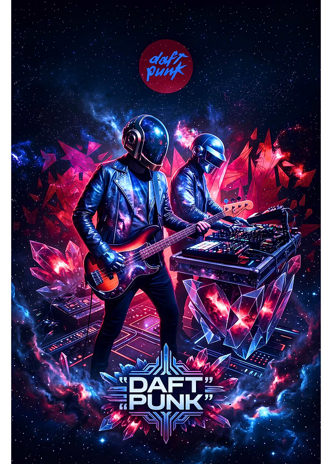 Daft Punk Cosmic Concert Poster