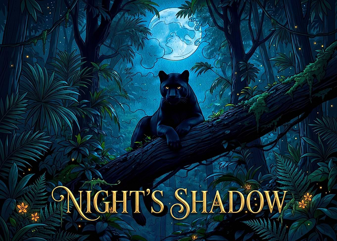 Black Panther in Moonlight Jungle