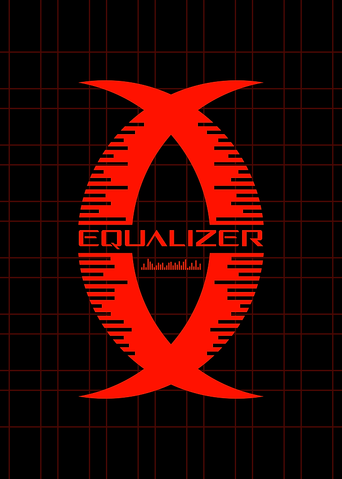 Red Equalizer Cyberpunk Graphic Design