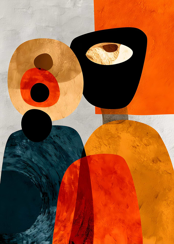 Abstract Geometric Shapes Composition