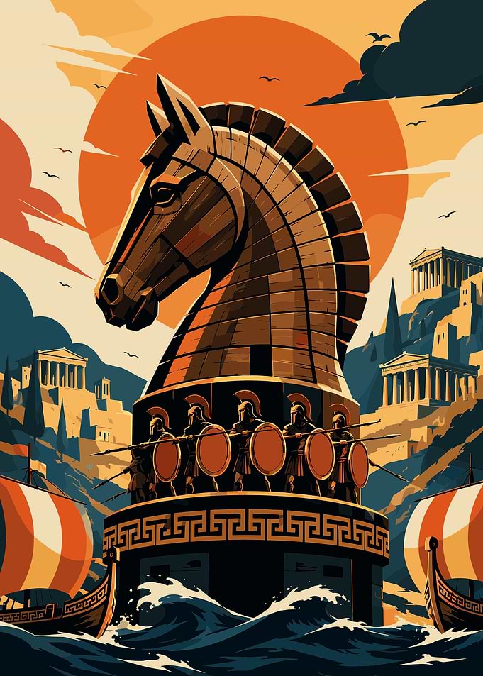 Trojan Horse and Greek Warriors