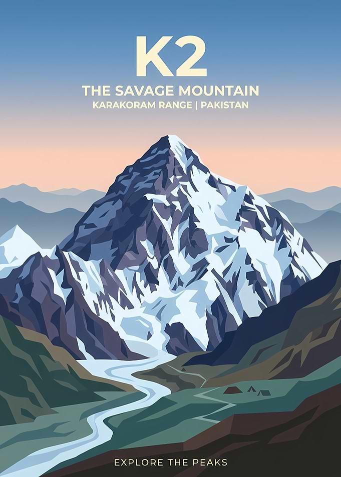 K2 The Savage Mountain Travel Poster