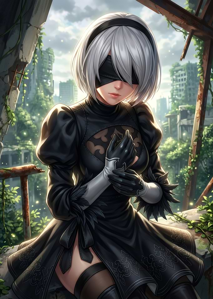 2B from NieR:Automata in Ruins