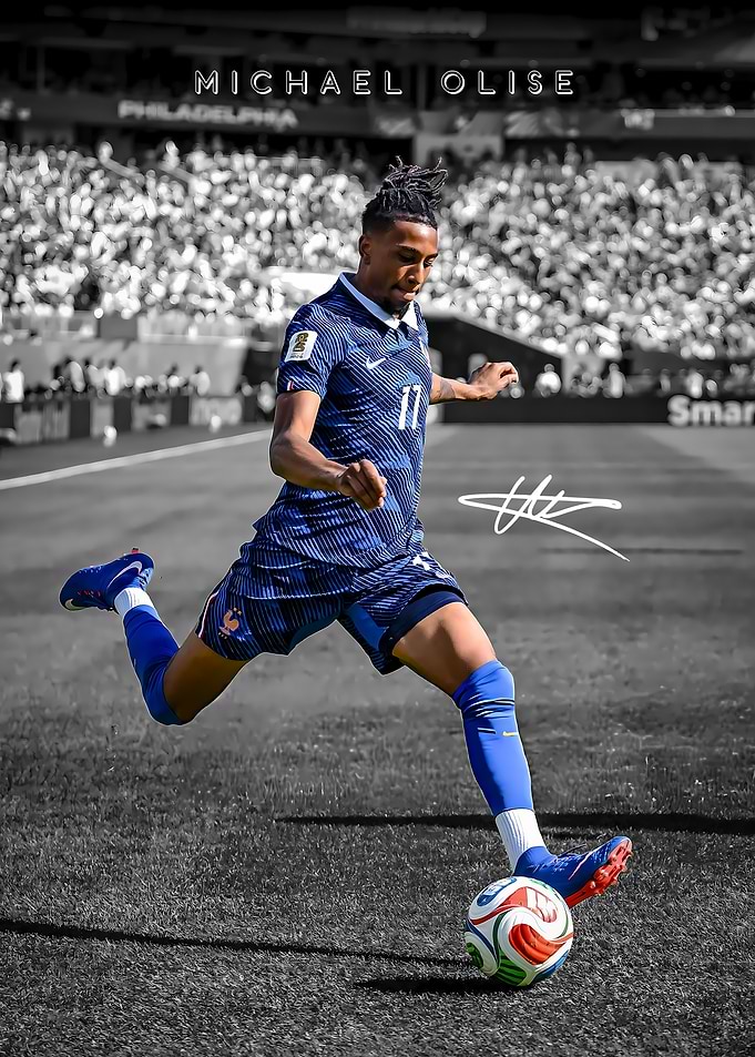 Michael Olise Soccer Action Poster