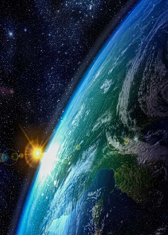 Sunrise Over Earth from Space