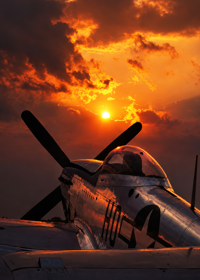P-51 Mustang at Sunset
