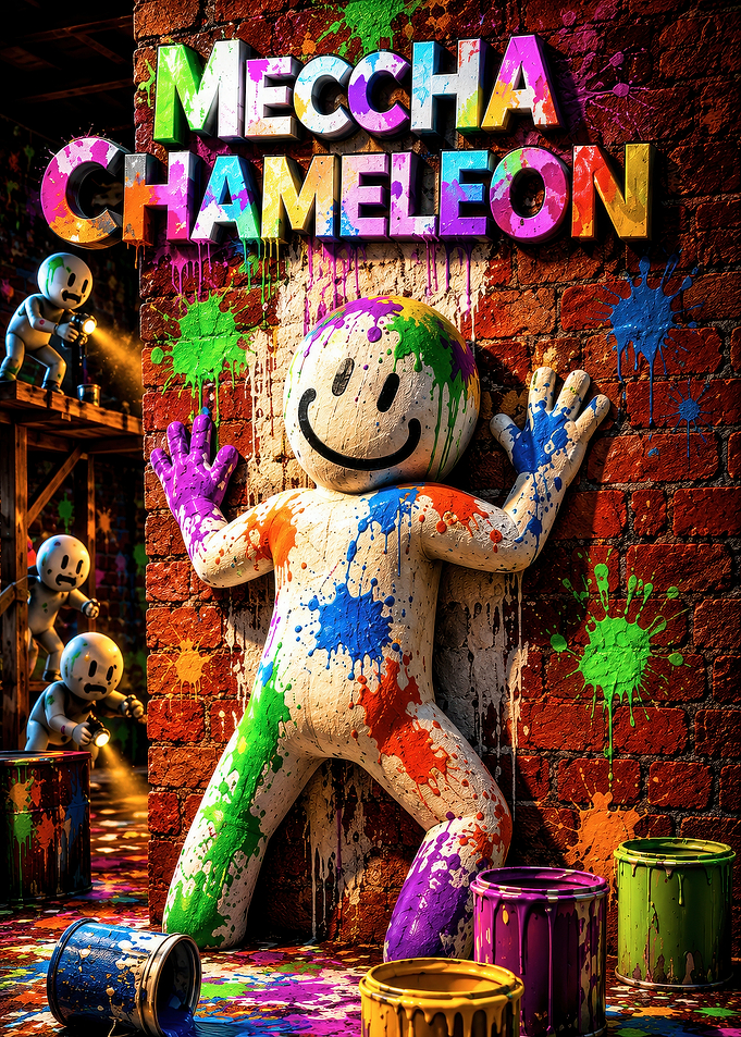 Meccha Chameleon Paint Splatter Art