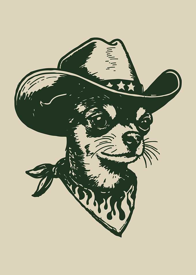 Chihuahua Cowboy Western Outlaw Dog