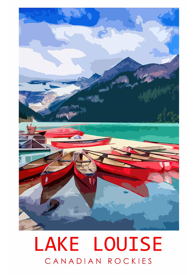 Lake Louise Canadian Rockies Travel Poster