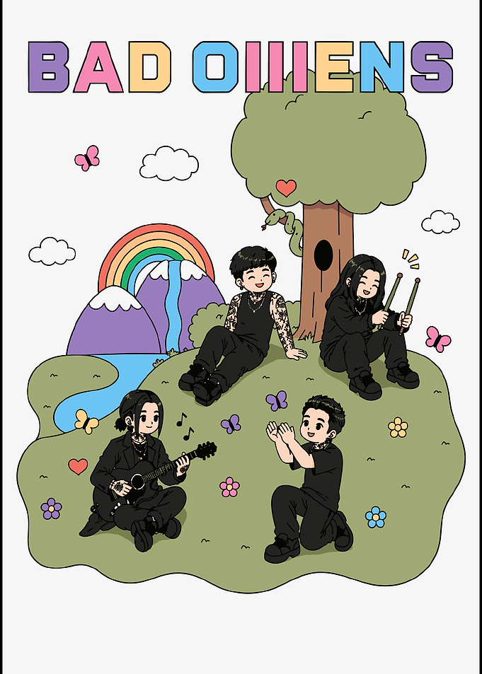 Bad Omens Chibi Band Illustration