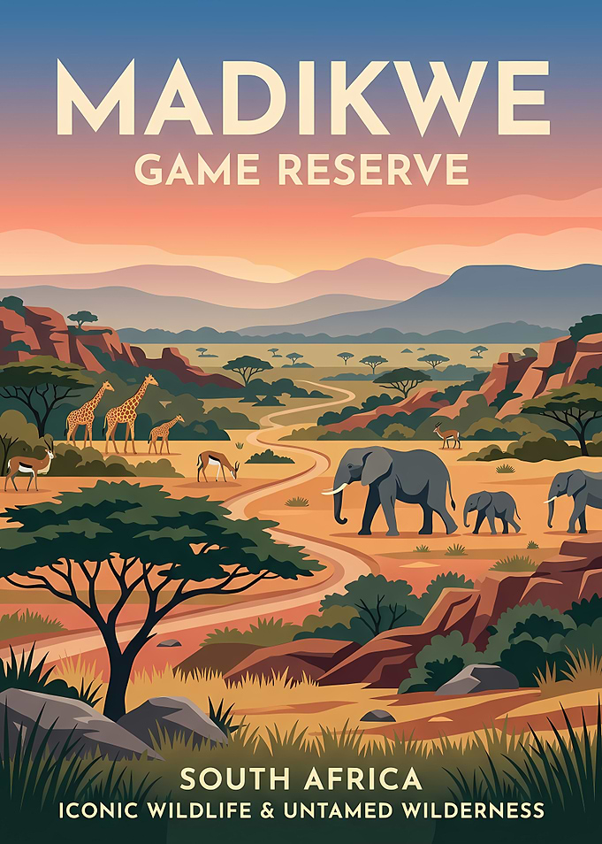 Madikwe Game Reserve Travel Poster