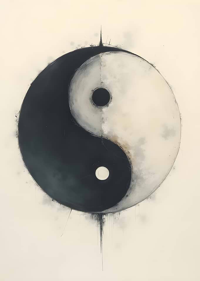 Grungy Yin Yang Symbol Art