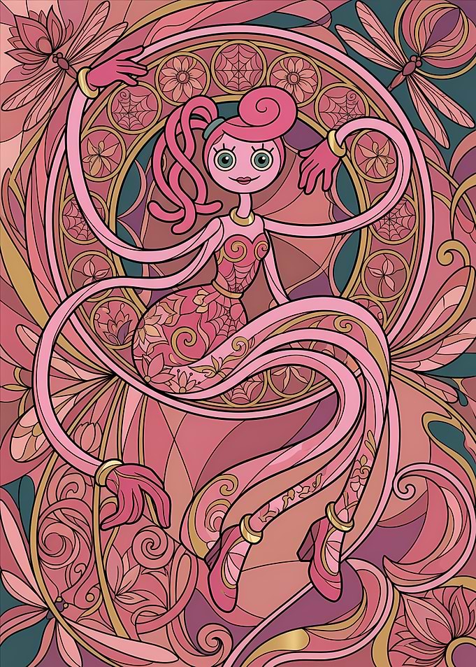 Art Nouveau Mommy Long Legs Illustration