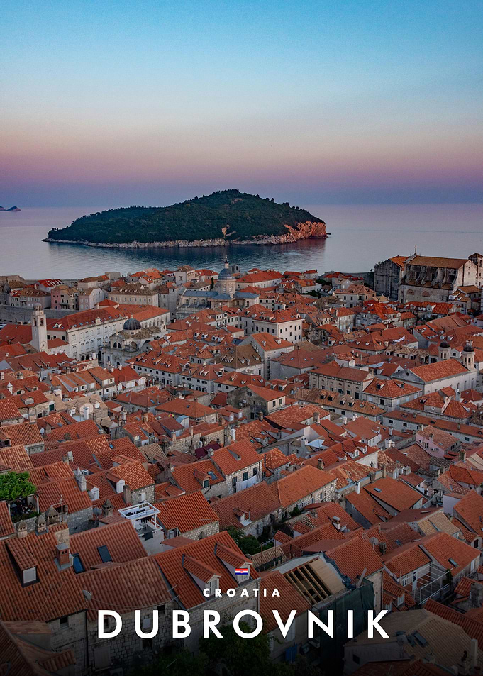 Dubrovnik Old Town Sunset View